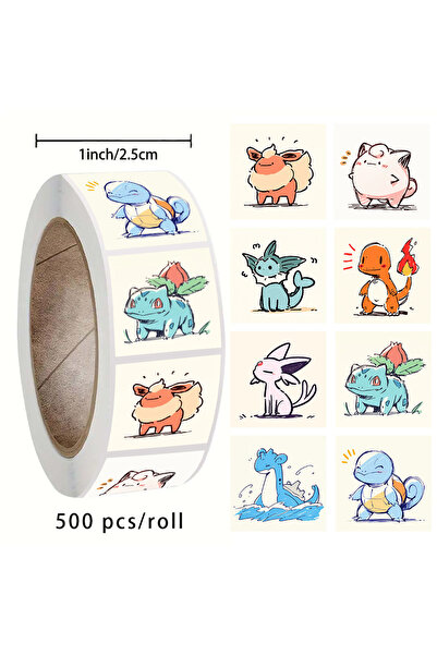 choice2 Bandai B-500PCS 500Pcs Pokemon Roll Stickers Cartoon Graffiti PVC Dec...
