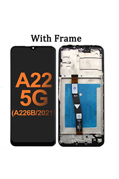 Choice شاشة LCD جديدة مع إطار لهاتف A22 5G، شاشة عرض تعمل باللمس مع مجموعة مح...