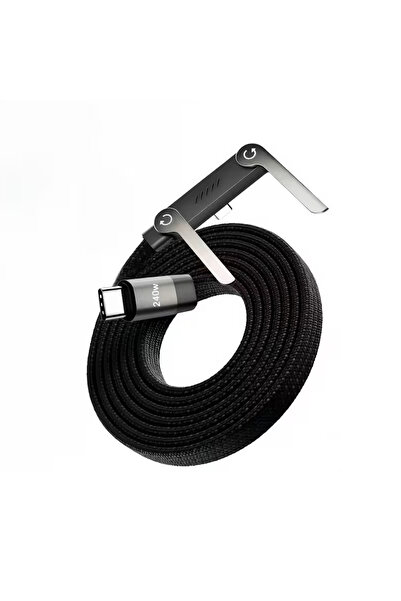 Choice Type-C to Type-C 1.5m Black 240W Foldable Stand Type-C Cable, Braided ...