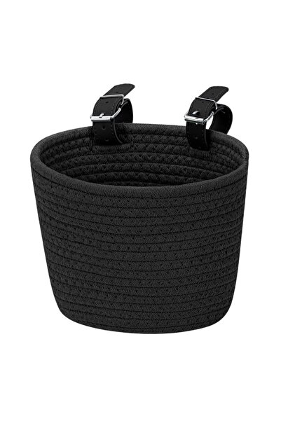 Choice8 Black Adjustable Bicycle Basket Removable Design Solid Color Handleba...