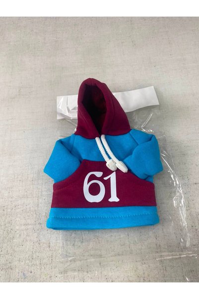 detaydireksiyon Vites Polar Düz Bordo-Mavi̇ 61 Logolu Fan Hoodie Vibrant Color Durable Material Washable