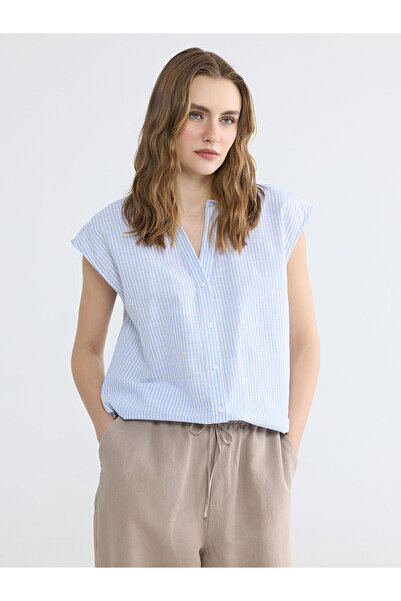 LC Waikiki Yk Plus Farkiyla Striped Women's Shirt