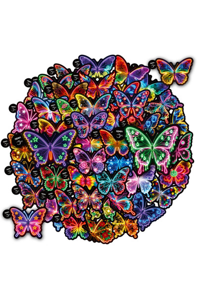 Choice 50PCS 50/100PCS Neon Rainbow Butterfly Doodle Stickers, Easy-Peel Kids...