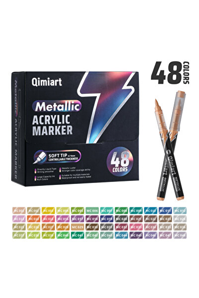 Choice 48 Colors Metallic Acrylic Paint Markers, 48 Colors Soft Brush Acrylic...