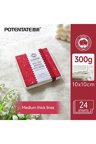 Choice10 دفتر ورق ألوان مائية POTENTATE أحمر اللون 10 سم، 100% قطن، 24 ورقة، ...