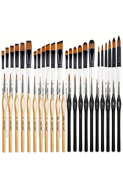 Choice 35pcs Pack 45pcs Fine Detail Artist Paint Brush Set - Premium Wooden H...