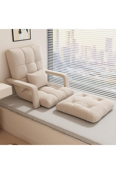 GGEROU مقعد أرضي مريح مع مساند للذراعين ومسند للقدمين، قابل للتعديل للاسترخاء...