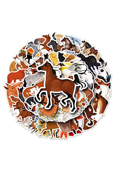 Choice 50 قطعة ملصقات كرتونية لسباق الخيل، ألعاب، حقائب، لابتوب، آيباد، أكواب...
