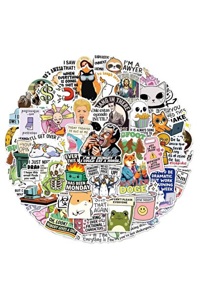 Choice1 50Pcs 50/100Pcs Interesting Satire Graffiti Sticker Stationery Notebo...
