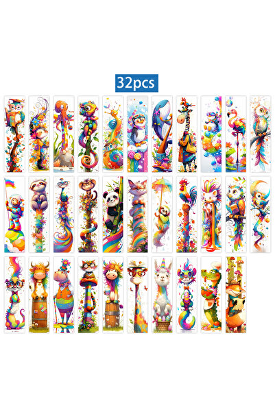 Choice Mixed Color 32pcs, Abstract watercolor animal bookmarks, Christmas, Ha...