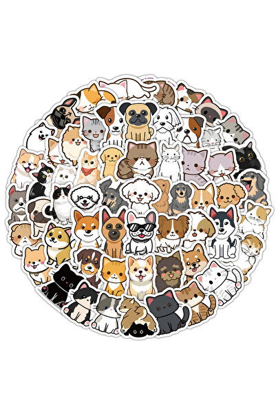 Choice 100PCS Cartoon Cute Hand Drawn Cats and Dogs Waterproof Graffiti Stick...