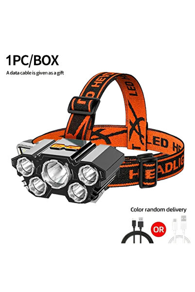 Choice مصباح أمامي Heinast 5 LED A USB قابل لإعادة الشحن مع بطارية مدمجة، مصب...