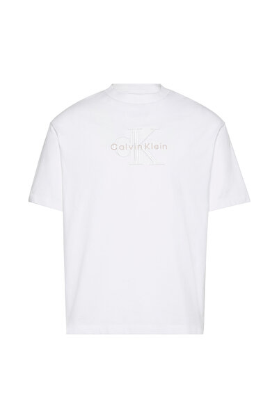 Calvin Klein Tricou bărbătesc cu mânecă scurtă, lejer, cu monogramă, mărimea M