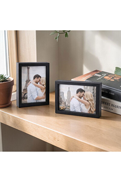 sanalbayim Siyah Ahşap Derin Fotoğraf Çerçevesi 15x20