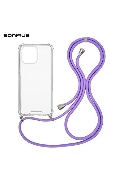 Sonique Θήκη Σιλικόνης με Κορδόνι Armor Clear Xiaomi Redmi Note 13 4G Λιλά