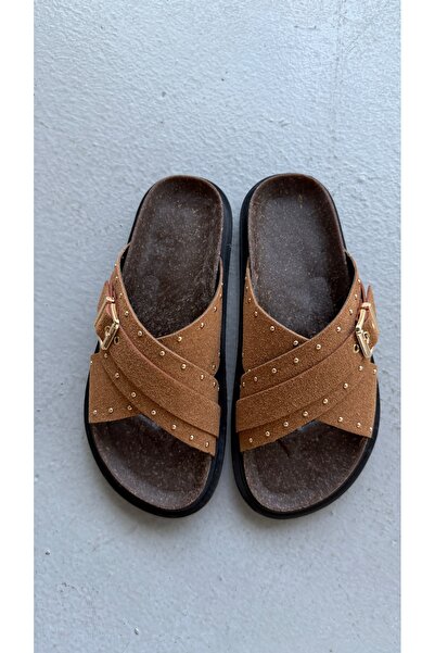Eataly Shoes Mocca Muse Comfort Slippers with Tan Buckle