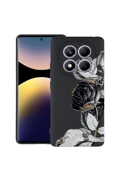 bestcase Husă pentru Xiaomi Redmi Note 15 Pro 5G cu Design Black Rose, TPU Ma...