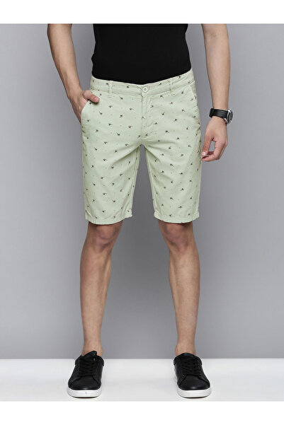 The Indian Garage Co By Styli Men Green Slim Fit Solid Shorts