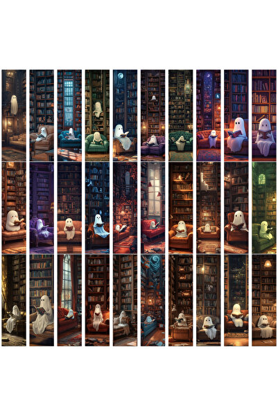 Choice 30PCS 30PCS Creative Ghost Reading at the Library Bookmark Decoration ...