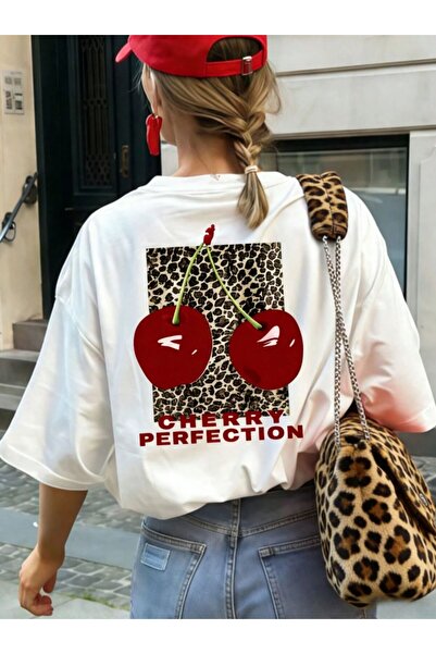 LELVANİ TRICOU DE DAMĂ CU IMPRIMEU LEOPARD ȘI CIREȘE, MODEL CHERRY PERFECTION