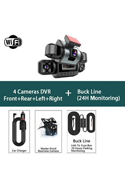 Choice3 كاميرا سيارة AF65-4 Lens-BL رباعية القنوات بزاوية 360 درجة مع تطبيق و...