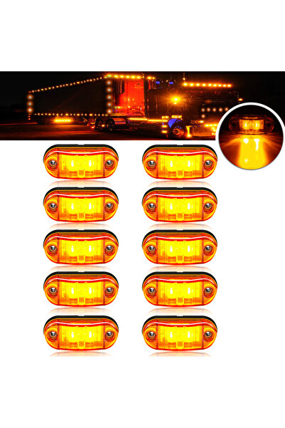 choice2 Amber 10PCS 10PCS 2 Oval LED Universal Led light Side Marker Lights f...