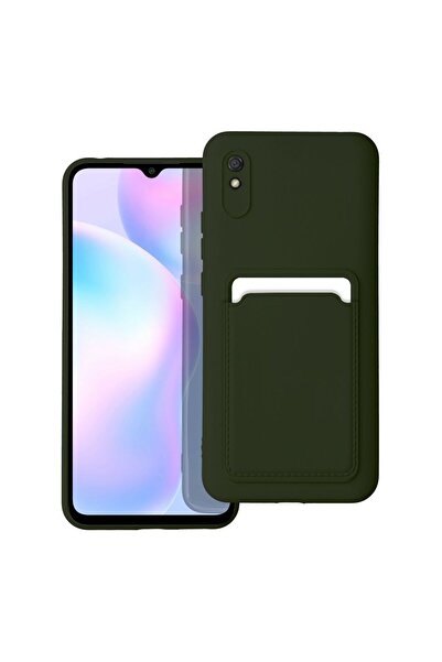 Sonique Θήκη Σιλικόνης Card Case Xiaomi Redmi 9A / Redmi 9AT Πράσινο Σκούρο
