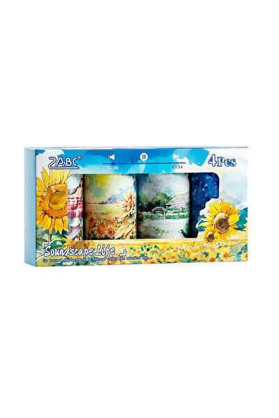 Choice 250829-1 مجموعة من 4 لفات شريط PET شفاف، تصميم مناظر طبيعية، للديكور و...