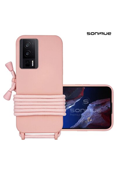 Sonique Θήκη Σιλικόνης με Κορδόνι CarryHang Xiaomi Poco F5 Pro 5G Ροζ