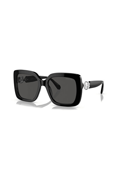 Swarovski Дамски слънчеви очила SK6001 100187, Черни, тип  "пеперуда ", 55 мм