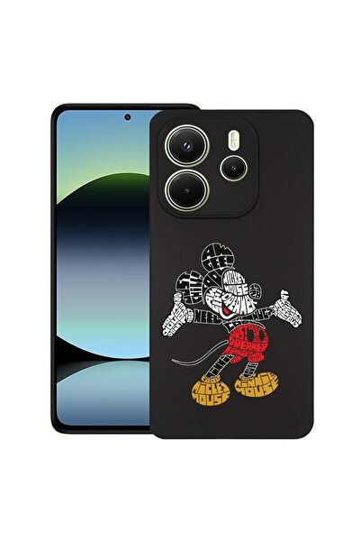 bestcase Θήκη για Xiaomi Redmi Note 14, Καλλιγραφία Μίκυ Μάους, Λεπτή σιλικόν...