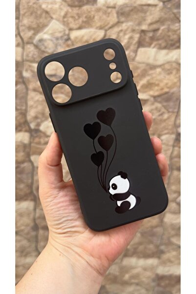 Vip Case iPhone 17 Pro Uyumlu Kalpli Panda Desenli Silikon Darbe Emici Klasik...