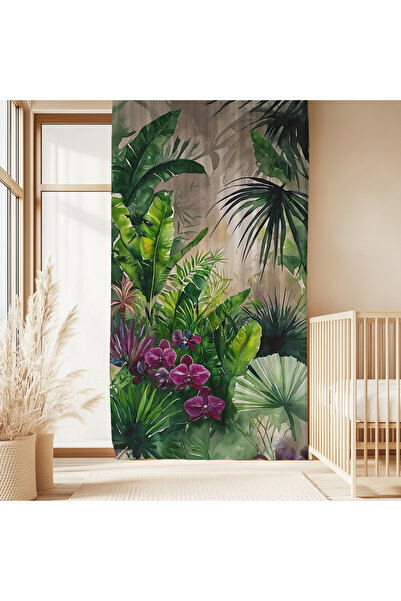 Hanna Home Lüks Haki Yeşil 3 Floral Desenli Kadife Görünümlü Misafir Odası Fo...