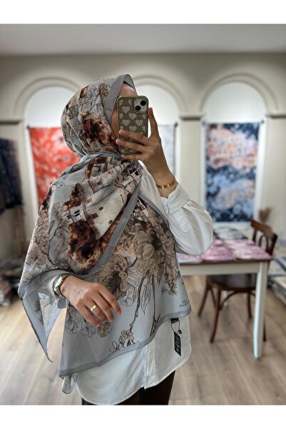 e.m ipek Florenza Pattern Soft Shawl - Blue