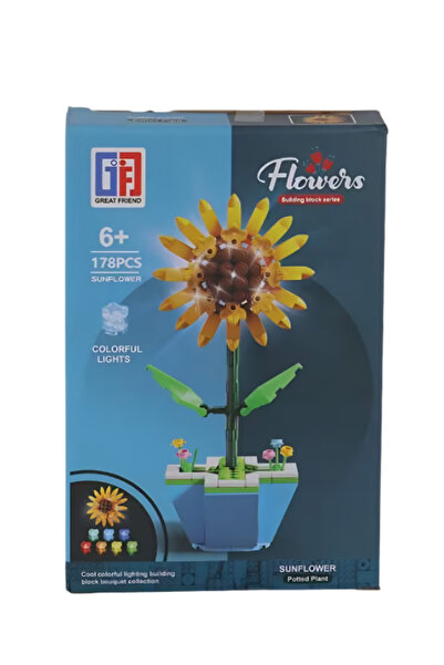CAN OYUNCAK Great Friend Flower Building Block Series Sunflower 178 Pieces