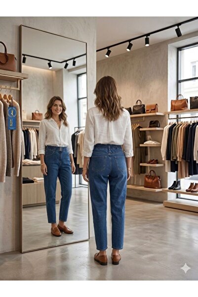 OwenLife Reepi̇ Jeans Boyfrend Full Rigla High Waist Elastic