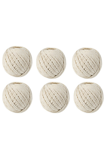 micul fermier Set 6 ghem sfoara bumbac Micul Fermier, 100gr, culoare alb