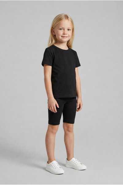 Shifre 3-Piece Cotton Children's Short Leggings Above Knee (Black, White, Ecru)