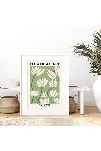 Boomah Accessories Flower Market Tokyo Colorful Botanical Art Poster with Fra...