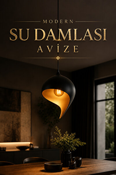 Trezon Modern Dekoratif Su Damlası Avize Beyaz LED Ampul Hediyeli