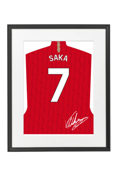 Boomah Accessories Bukayo Saka Arsenal Autographed Jersey Poster with Frame 5...