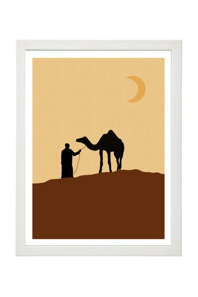 Boomah Accessories Dubai Dessert Travel Camel Boho Style Poster with Frame 30...
