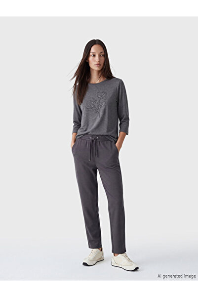 LC Waikiki Rmz Gi̇yi̇m Farkiyla Soft Touch Women's Sweatpants with Waist Cord
