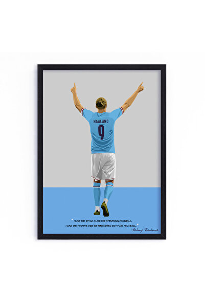 Boomah Accessories Erling Haaland Football Gift Illustration Art Poster with ...