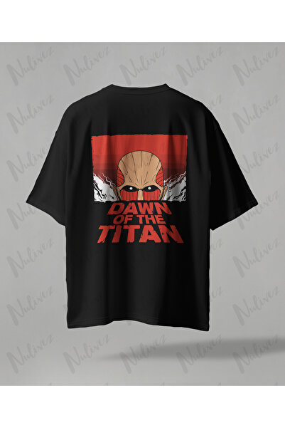 Nulivez Attack on Titan Oversize Unisex T-Shirt - Colossal Titan Anime Printe...
