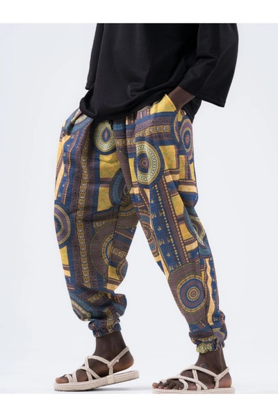 FıttingRoom Elastic Waist Pleated Patterned Half-Shalwar