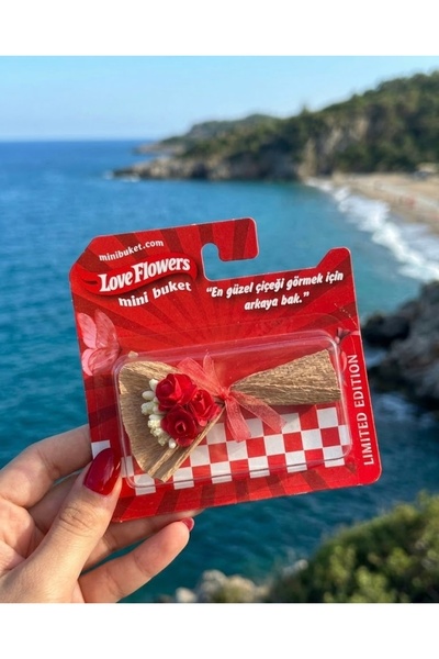Miyoste Kırmızı Renk Mini Buket Aynalı Çiçek Sevgiliye Eşe Arkadaşa Hediye So...