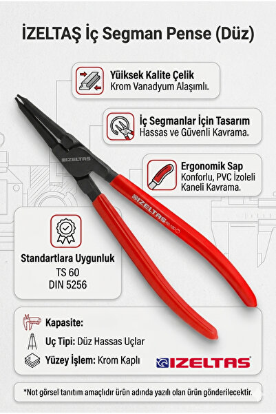 İzeltaş 140mm Düz İç Sekman Pense
