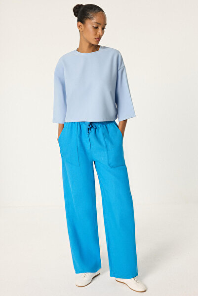Touché Privé Linen pants with elastic waist and pockets