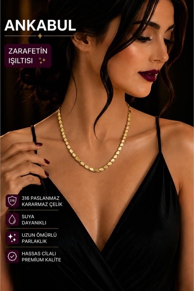 Ankabul 316L Çelik Gold Renk Arpa Model Kolye